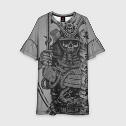 Платье клеш для девочки Мертвый самурай призрак, цвет: 3D-принт
