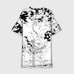 Платье клеш для девочки Тоттенхэм черно белые краски, цвет: 3D-принт