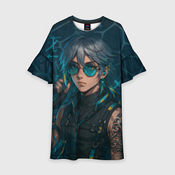 Детское платье Аль-Хайтам в стиле киберпанка