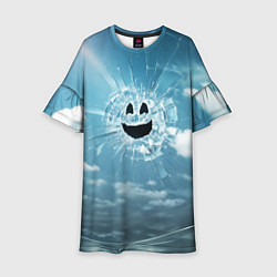 Платье клеш для девочки Смайл Черное зеркало, цвет: 3D-принт