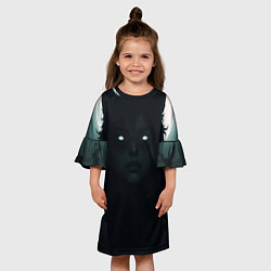 Платье клеш для девочки Волчица, цвет: 3D-принт — фото 2