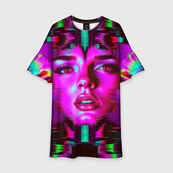 Платье клеш для девочки Три лица, цвет: 3D-принт