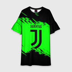 Платье клеш для девочки Juventus черные краски, цвет: 3D-принт