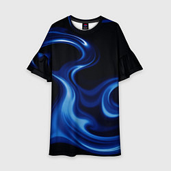 Платье клеш для девочки Color blue smoke, цвет: 3D-принт