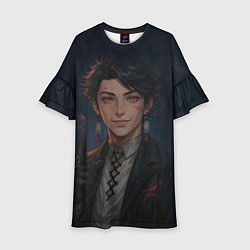 Платье клеш для девочки Танжиро Камадо реализм, цвет: 3D-принт