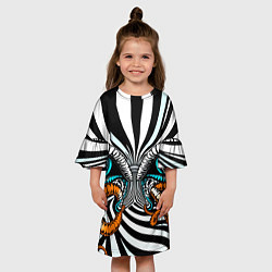 Платье клеш для девочки Глаз и щупальца, цвет: 3D-принт — фото 2