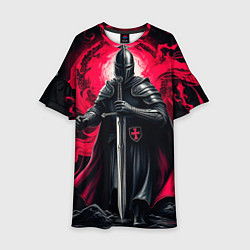 Платье клеш для девочки Рыцарь-крестоносец ордена красной звезды, цвет: 3D-принт