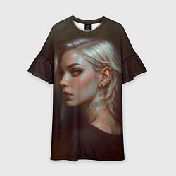 Платье клеш для девочки Девушка Error, цвет: 3D-принт