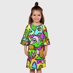 Платье клеш для девочки Абстрактный цветной паттерн, цвет: 3D-принт — фото 2