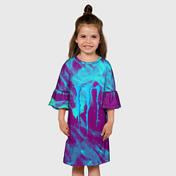 Платье клеш для девочки Monster energy неон, цвет: 3D-принт — фото 2