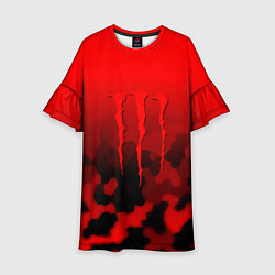 Платье клеш для девочки Monster energy camored, цвет: 3D-принт