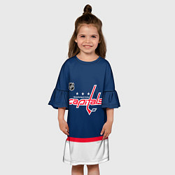 Платье клеш для девочки Washington Capitals hockey team, цвет: 3D-принт — фото 2