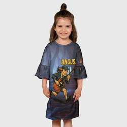 Платье клеш для девочки Ангус Янг ACDC, цвет: 3D-принт — фото 2