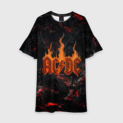 Детское платье ACDC логотип из огня