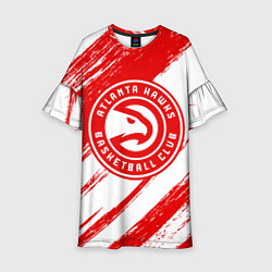 Платье клеш для девочки Atlanta Hawks red and white, цвет: 3D-принт
