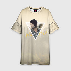 Платье клеш для девочки Sam winchester - supernatural, цвет: 3D-принт