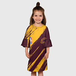 Платье клеш для девочки Кливленд Кавальерс - команда НБА, цвет: 3D-принт — фото 2