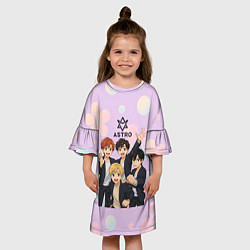 Платье клеш для девочки Astro anime, цвет: 3D-принт — фото 2