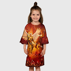 Платье клеш для девочки Сангвиний великий ангел, цвет: 3D-принт — фото 2