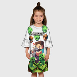Платье клеш для девочки World of minecraft, цвет: 3D-принт — фото 2