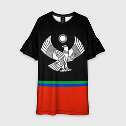 Платье клеш для девочки Дагестан цвета, цвет: 3D-принт