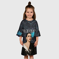 Платье клеш для девочки Билли Айлиш в деловом костюме, цвет: 3D-принт — фото 2