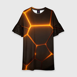 Детское платье Оранжевое свечение текстура