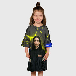 Платье клеш для девочки Bones в спортивном стиле, цвет: 3D-принт — фото 2