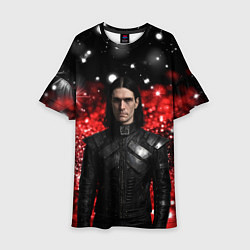 Платье клеш для девочки Bones в кожаной куртке, цвет: 3D-принт