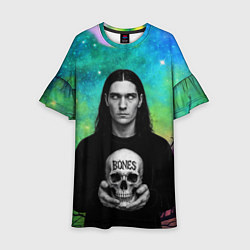 Детское платье Bones без зрачков держит череп в руках