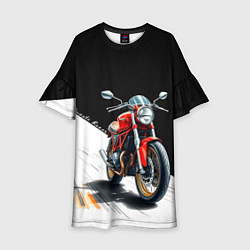 Платье клеш для девочки Ducati Racer, цвет: 3D-принт