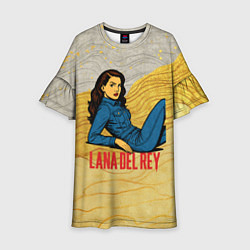 Платье клеш для девочки Lana Del Rey в джинсовом костюме, цвет: 3D-принт