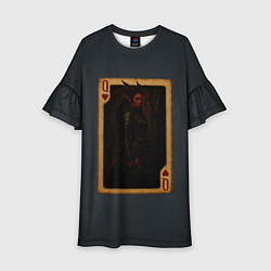 Платье клеш для девочки Каллиста: дама червей, цвет: 3D-принт