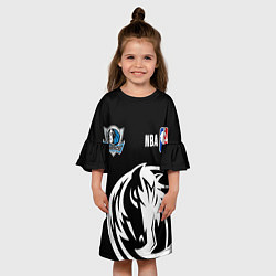 Платье клеш для девочки Даллас Маверикс - большой логотип, цвет: 3D-принт — фото 2