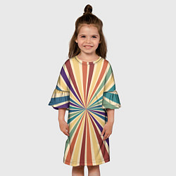 Платье клеш для девочки Ретро спираль, цвет: 3D-принт — фото 2