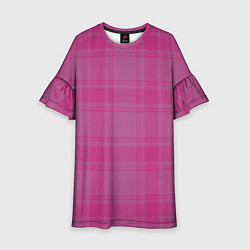 Платье клеш для девочки Checkered pink, цвет: 3D-принт