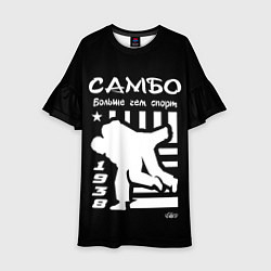 Платье клеш для девочки Самбо больше чем спорт, цвет: 3D-принт