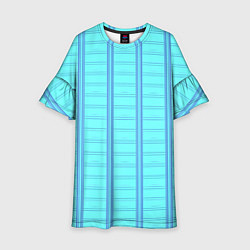 Платье клеш для девочки Цвет голубая клетка, цвет: 3D-принт