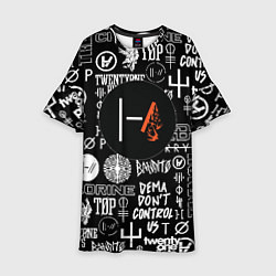 Платье клеш для девочки Twenty one pilots rock logo, цвет: 3D-принт