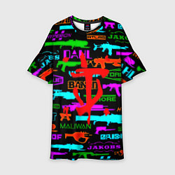 Платье клеш для девочки Doom шутер паттерн, цвет: 3D-принт