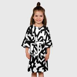 Платье клеш для девочки Doom x half life pattern, цвет: 3D-принт — фото 2