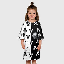 Платье клеш для девочки Doom x minecraft pattern, цвет: 3D-принт — фото 2