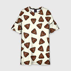 Платье клеш для девочки Нашивки какашки, цвет: 3D-принт