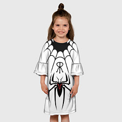 Платье клеш для девочки Паук на белом - the web of Fate, цвет: 3D-принт — фото 2