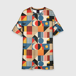 Платье клеш для девочки Ритмы Баухауса, цвет: 3D-принт