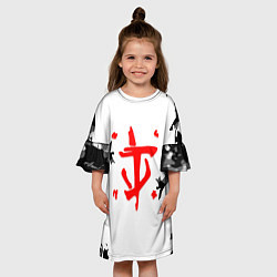 Платье клеш для девочки Doom лого камуфляж текстура, цвет: 3D-принт — фото 2