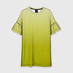 Платье клеш для девочки Градиент лаймовый, цвет: 3D-принт