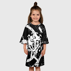 Платье клеш для девочки Doom smile game, цвет: 3D-принт — фото 2