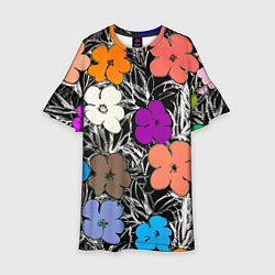 Детское платье Уорхол цветы флуоресцент поп-арт