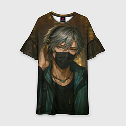 Платье клеш для девочки Красивый парень в маске, цвет: 3D-принт